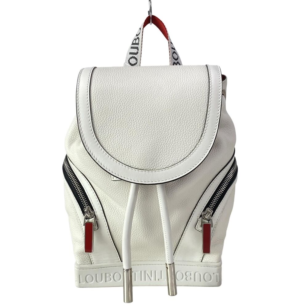 Christian Louboutin Explorer Funk Backpack Backpack White Red Leather Rubber